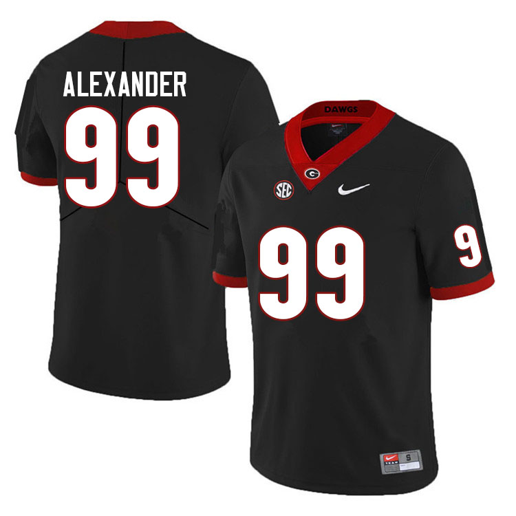 Men #99 Bear Alexander Georgia Bulldogs College Football Jerseys Sale-Black Anniversary